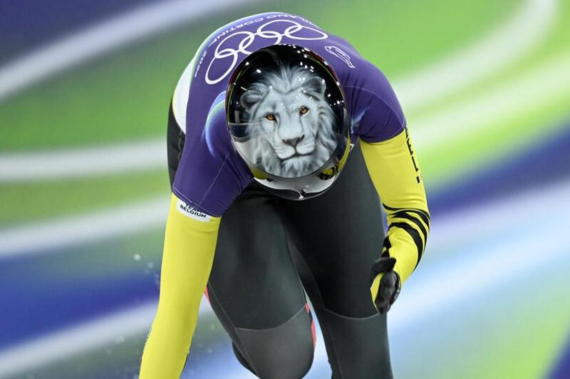 Kim Meylemans of Belgium leaves the start line as she competes in the Women's Skeleton Heat 1 on day seven of the Milano Cortina 2026 Winter Olympic Games at Cortina Sliding Centre, Cortina d'Aprezzo, Ital, February 13, 2026. (Photo by Anthony Behar/Sipa USA) BELGIUM ONLY