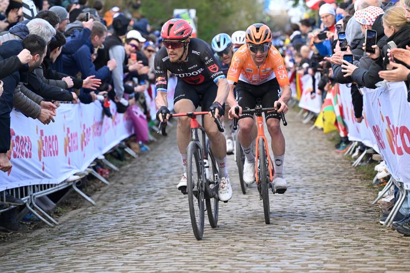 Italian Matteo Trentin of Tudor Pro Cycling Team pictured in action during the men's race of the 'Ronde van Vlaanderen/ Tour des Flandres/ Tour of Flanders' UCI WorldTour one day cycling race, 278 km from Antwerp to Oudenaarde, Sunday 05 April 2026. BELGA PHOTO POOL NICO VEREECKEN