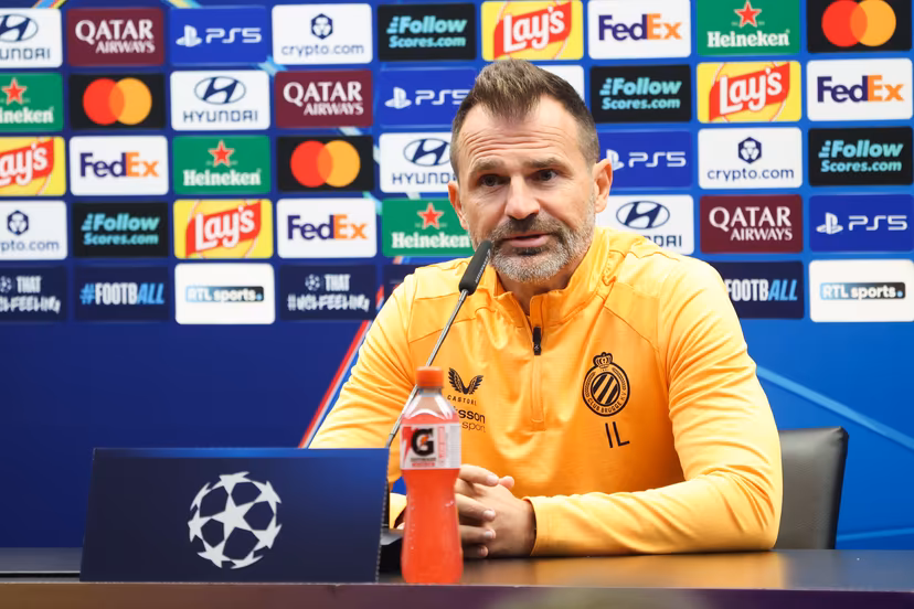 Club's head coach Ivan Leko is pictured during a press conference of Belgian soccer team Club Brugge KV, Tuesday 20 October 2026 in Knokke-Heist. Club is preparing for the third game in the UEFA Champions League league phase against French team Racing Club de Lens tomorrow. BELGA PHOTO BRUNO FAHY