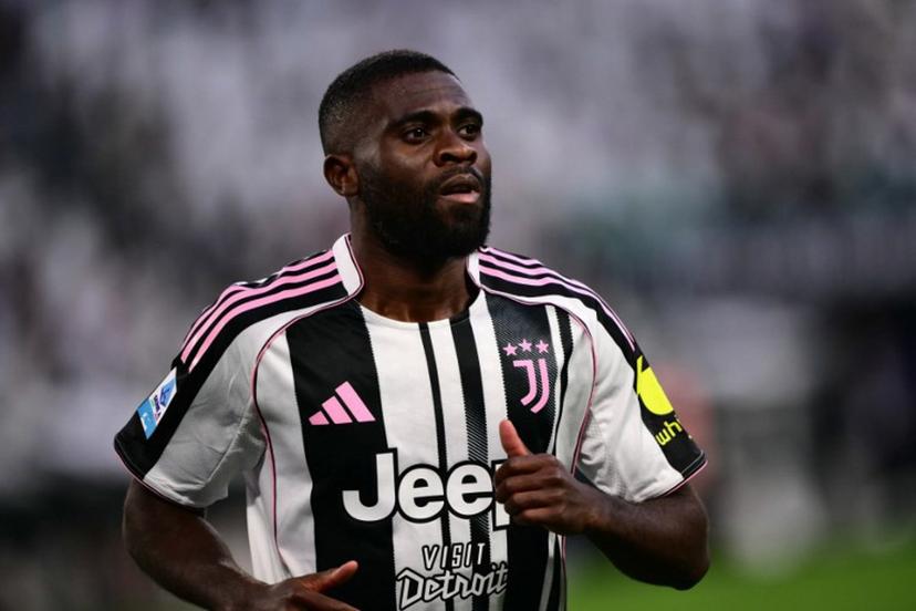 Juventus' Ivorian forward #13 Jérémie Boga looks on during the Italian Serie A football match between Juventus and Genoa at the Allianz stadium in Turin, on April 6, 2026. Marco BERTORELLO / AFP