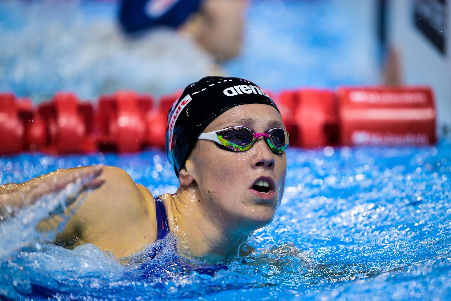 ATTENTION EDITORS - BENELUX ONLY - 250803 Florine Gaspard of Belgium after competing in women's 50 meters freestyle swimming final during day 24 of the World Aquatics Championships on August 3, 2025 in Singapore. Photo: Joel Marklund / BILDBYRÅN / kod JM / JM0718 bbeng simning swimming svømming sim-vm vm sim-vm 2025 world aquatics championships 2025 dam