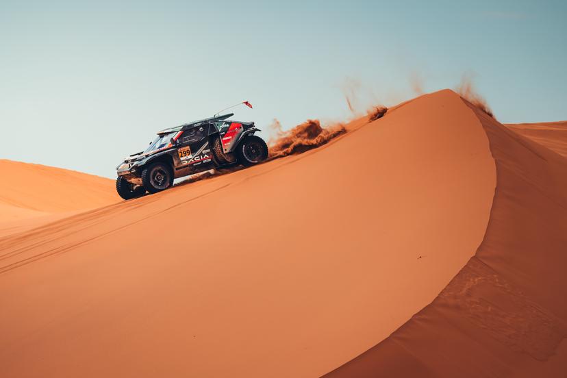 ATTENTION EDITORS - HANDOUT PICTURES - EDITORIAL USE ONLY MANDATORY CREDIT Dacia Sandriders- This handout picture, released by Dacia Sandriders on Thursday 1 October 2026 shows Nasser Al-Attiyah - Fabian Lurquin during the Rally of Marokko. - Belga and Belga editorial board decline all responsability regarding the content of this picture. PHOTO HANDOUT Dacia Sandriders