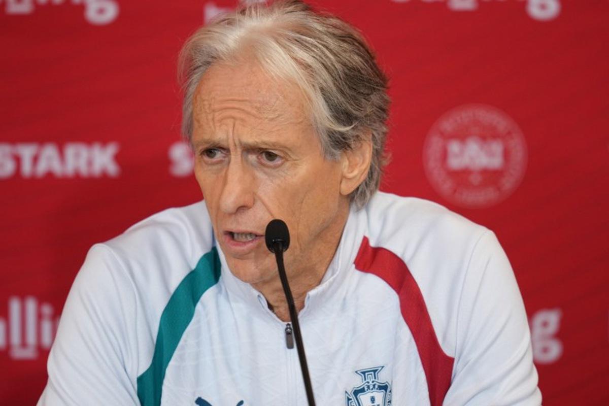 Portugal's coach Jorge Jesus addresses a press conference in Helsingor, Denmark, on September 30, 2026, on the eve of their Nations League Group A4 match against Denmark. Liselotte Sabroe / Ritzau Scanpix / AFP