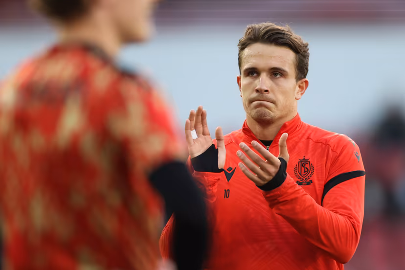 Standard's Dennis Ayensa pictured before a soccer match between SV Zulte Waregem and Standard de Liege, Sunday 08 March 2026 in Waregem, on day 28 of the 2025-2026 'Jupiler Pro League' first division of the Belgian championship. BELGA PHOTO BRUNO FAHY