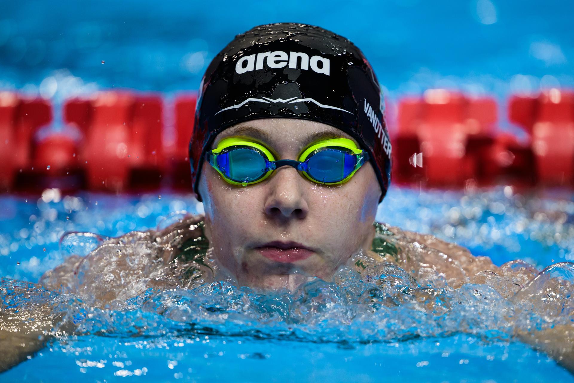 ATTENTION EDITORS - BENELUX ONLY - 250730 Roos Vanotterdijk of Belgium after competing in women's 50 meters backstroke swimming semifinal during day 20 of the World Aquatics Championships on July 30, 2025 in Singapore. Photo: Joel Marklund / BILDBYRÅN / kod JM / JM0713 bbeng simning swimming svømming sim-vm vm sim-vm 2025 world aquatics championships 2025