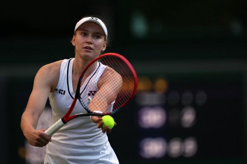 Kazakhstan's Elena Rybakina serves to US player Caty McNally during their women's singles second round tennis match on the fourth day of the 2026 Wimbledon Championships at The All England Lawn Tennis and Croquet Club in Wimbledon, southwest London, on July 2, 2026. Adrian Dennis / AFP