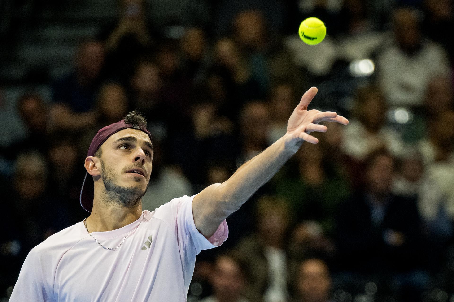 Francisco Cerundolo of Argentina pictured in action during the European Open ATP tennis tournament in Brussels, on Friday 23 October 2026. This year's edition of the tournament is taking place from 17 to 25 October BELGA PHOTO JASPER JACOBS