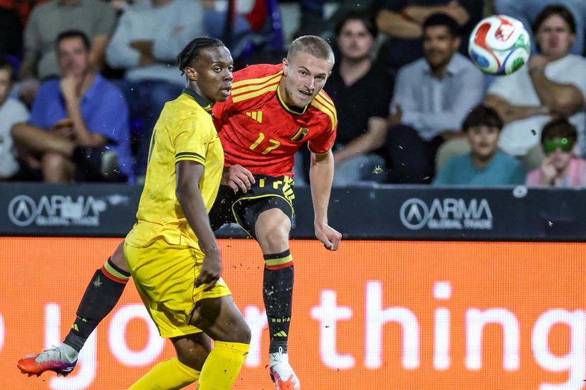 Belgium's Romeo Vermant is pictured in action during a soccer game between Belgium U21 and Wales U21, Tuesday 29 September 2026 in Westerlo, qualifier 7/8 for the 2027 European Championships. BELGA PHOTO BRUNO FAHY