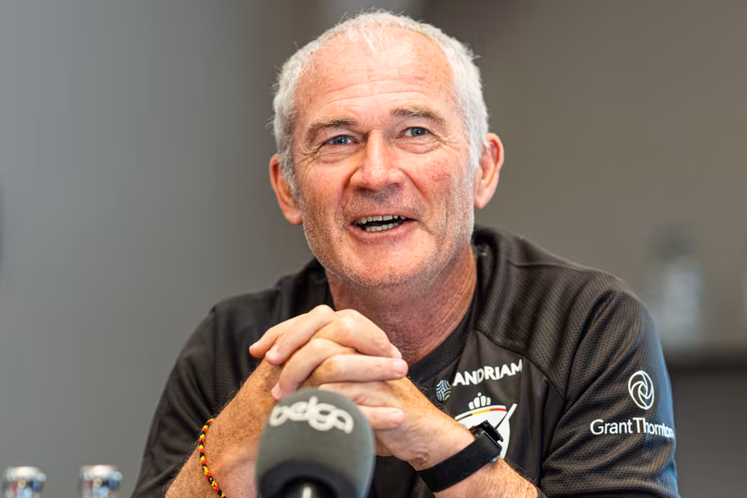 Belgium's head coach Shane McLeod pictured during a press conference of the Belgian national teams Red Lions and Red Panthers for the upcoming 2026 Hockey World Cup, Wednesday 12 August 2026, in Genval. The 2026 edition of the Hockey World Cup takes place in Belgium and The Netherlands from August 15 to August 30. BELGA PHOTO EMILE WINDAL