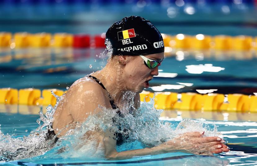 Belgian Florine Gaspard pictured during the Women's 50m Breaststroke at the European Aquatics Short Course Swimming Championships in Lublin, Poland, on Saturday 06 December 2025. BELGA PHOTO NIKOLA KRSTIC