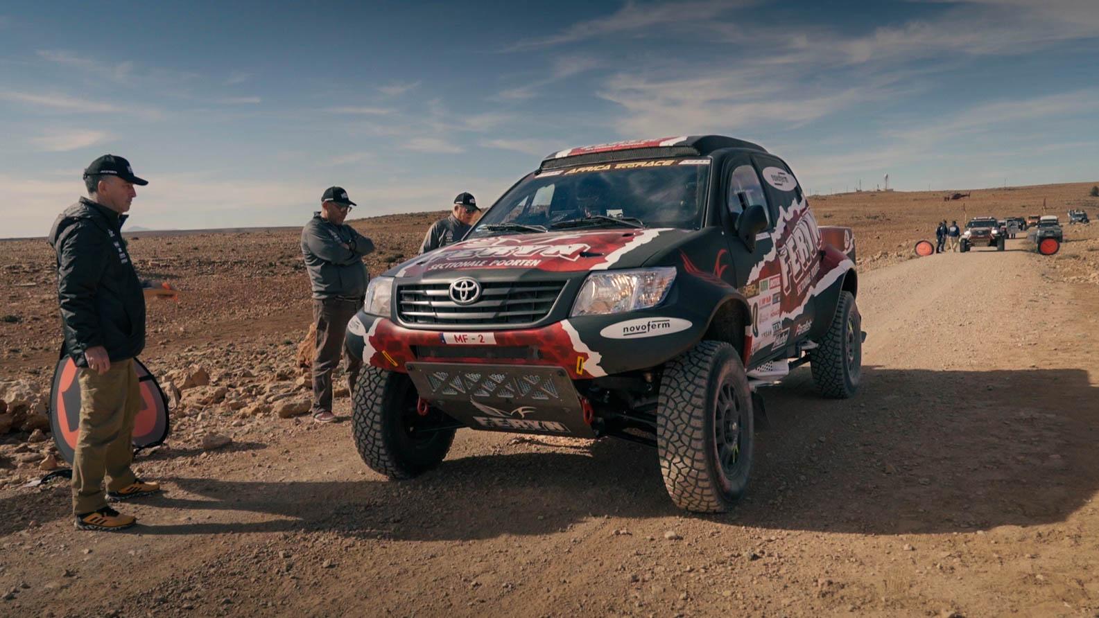 ATTENTION EDITORS - HAND OUT PICTURES - EDITORIAL USE ONLY - MANDATORY CREDIT: 'DIEDERD ESSELDEURS' Hand out pictures released by Eric Dupain shows Koen Wauters and Kris Van Der Steen at stage one of the 2024 Africa Eco Race, on Wednesday 03 January 2024 in Boudenib, Morocco. *** Belga and Belga Editorial Board decline all responsibility regarding the content of this picture. *** BELGA PHOTO HAND OUT DIEDERD ESSELDEURS