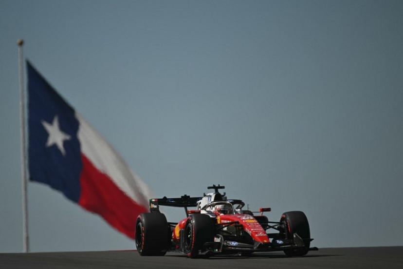 Ferrari's Monegasque driver Charles Leclerc races during a practice session for the United States Formula One Grand Prix at the Circuit of the Americas in Austin, Texas, on October 23, 2026. ANGELA WEISS / AFP