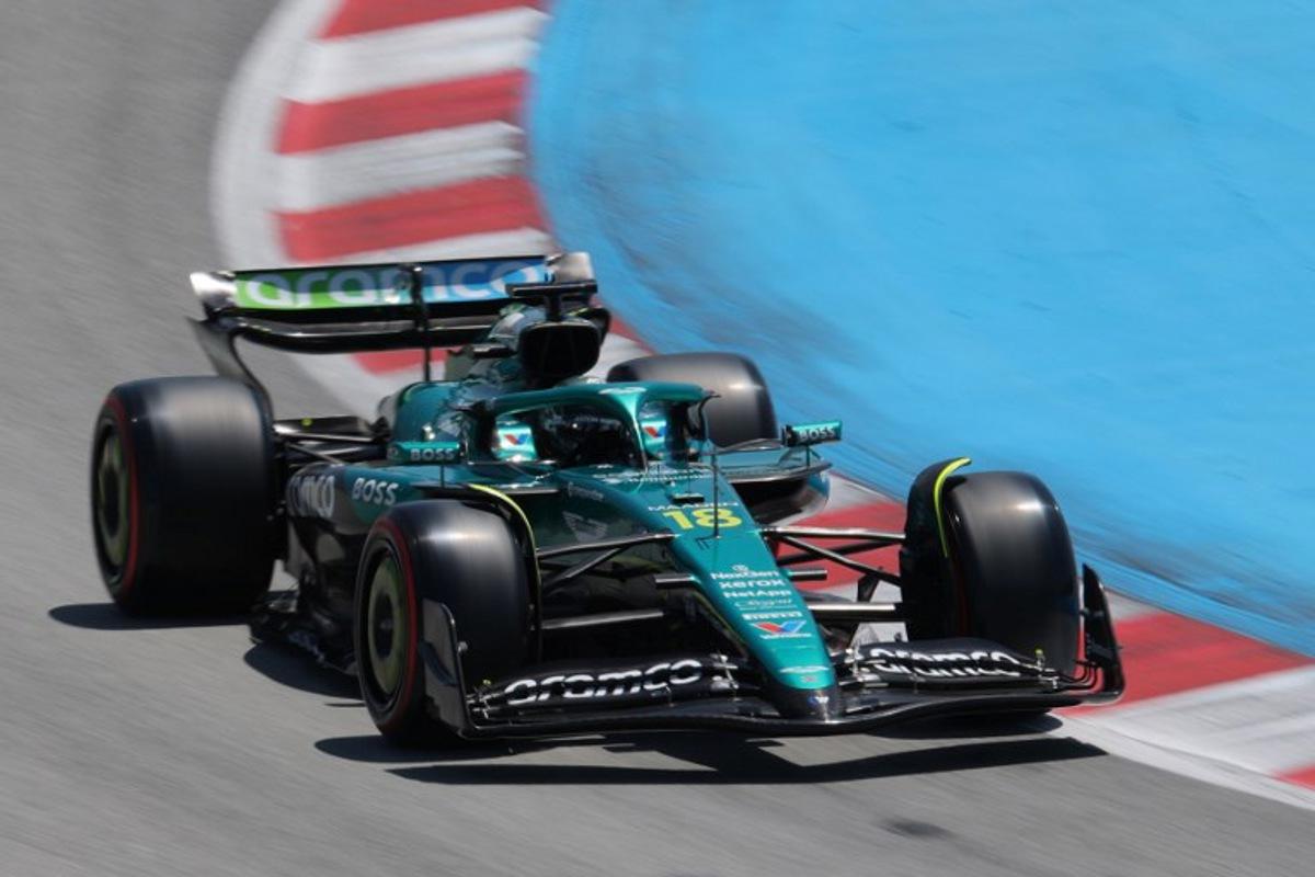 Aston Martin's Canadian driver Lance Stroll takes part in the third free practice session of the Formula One Spanish Grand Prix at the Circuit de Catalunya in Montmelo, on the outskirts of Barcelona, on May 31, 2025. LLUIS GENE / AFP