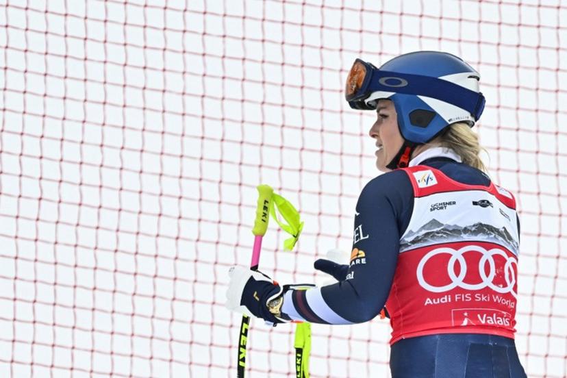 US' Lindsey Vonn reacts after crashing as she competes in the women's downhill race part of the FIS Alpine Ski World Cup 2025-2026, in Crans Montana, Switzerland, on January 30, 2026. Fabrice COFFRINI / AFP