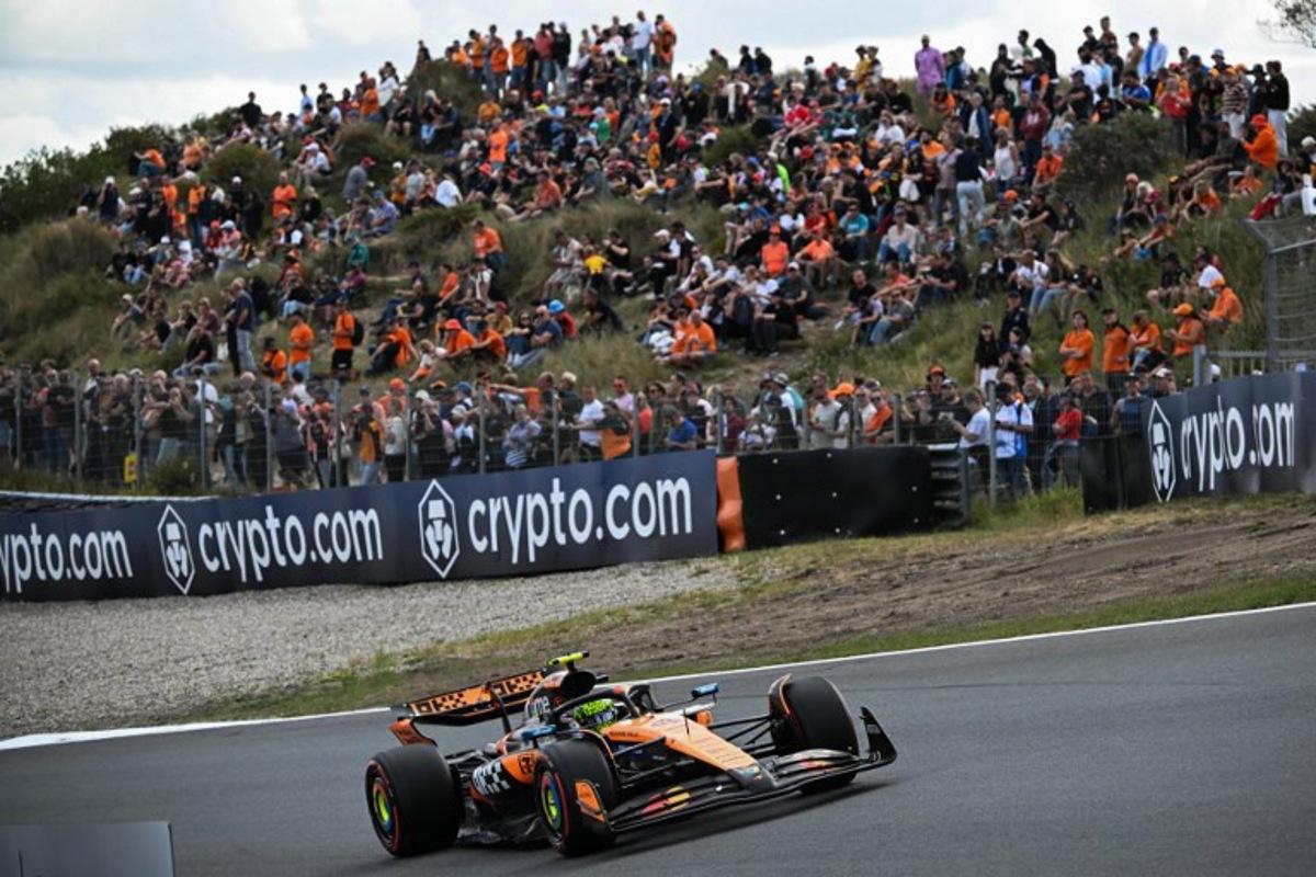 McLaren's British driver Lando Norris drives during the first practice session ahead of the Formula One Dutch Grand Prix at The Circuit Zandvoort, western Netherlands, on August 29, 2025. NICOLAS TUCAT / AFP