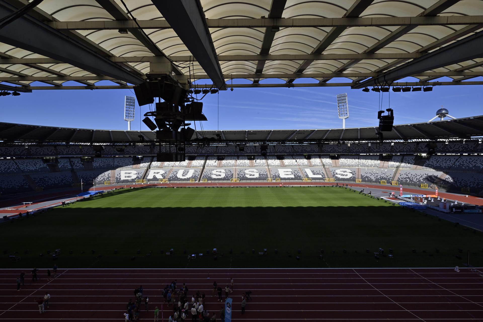 Illustration picture shows the stadium during the inauguration of the new track at the King Baudouin stadium/ Koning Boudewijnstadion/ Stade Roi Baudouin, in Brussels, Tuesday 05 September 2023. The 47th edition of the Memorial Van Damme Diamond League meeting takes place on 08 September 2O23. BELGA PHOTO ERIC LALMAND
