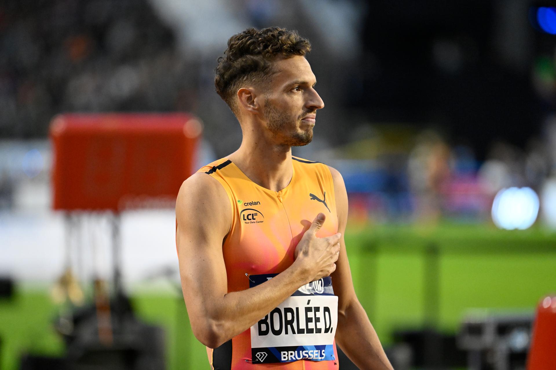 Belgian Dylan Borlee pictured during the men 400m, at the 48th edition of the Memorial Van Damme athletics event in Brussels, Friday 13 September 2024. The 2024 Allianz Memorial Van Damme Diamond League meeting takes place on 13 and 14 September 2O24. BELGA PHOTO TOM GOYVAERTS