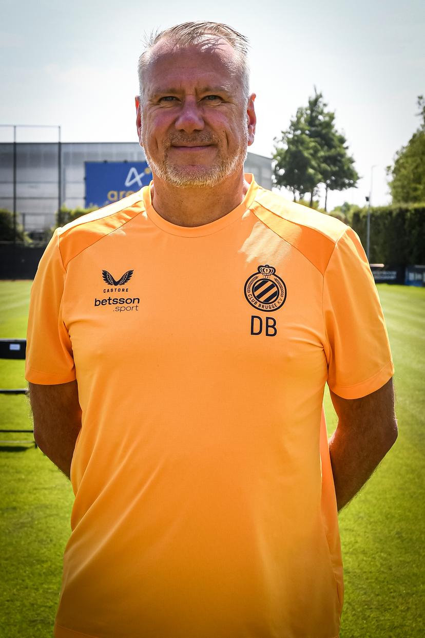 Physio David Bombeke poses for photographer, during the photoshoot of Belgian Jupiler Pro League soccer team Club Brugge, on Thursday 16 July 2026 in Knokke-Heist. BELGA PHOTO JILL DELSAUX