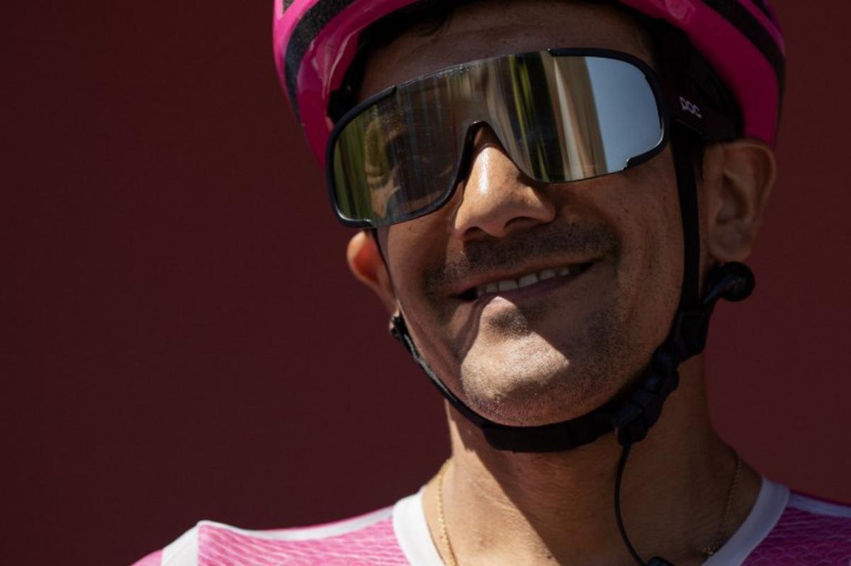 Team EF Education's Ecuadorian rider Richard Carapaz is pictured before the start of the 20th stage of the Vuelta a Espana 2026 cycling tour, a 186,8 km race between La Calahorra and Collado del Alguacil, on September 12, 2026. JORGE GUERRERO / AFP
