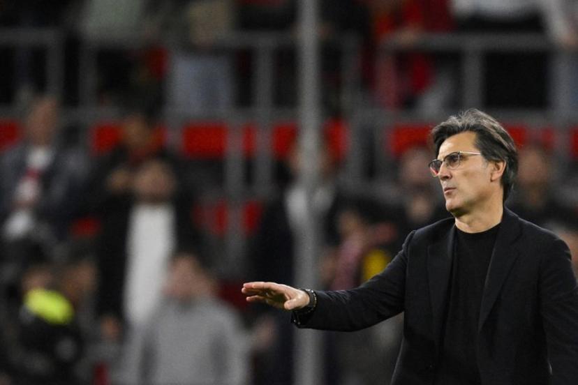 Turkey's coach Vincenzo Montella reacts at the end of the UEFA Nations League, League A - Group 1, football match between Belgium and Turkey at the Maurice Dufrasne stadium, in Liege, eastern Belgium on October 2, 2026. Belgium wins 3 - 0 against Turkey. JOHN THYS / AFP