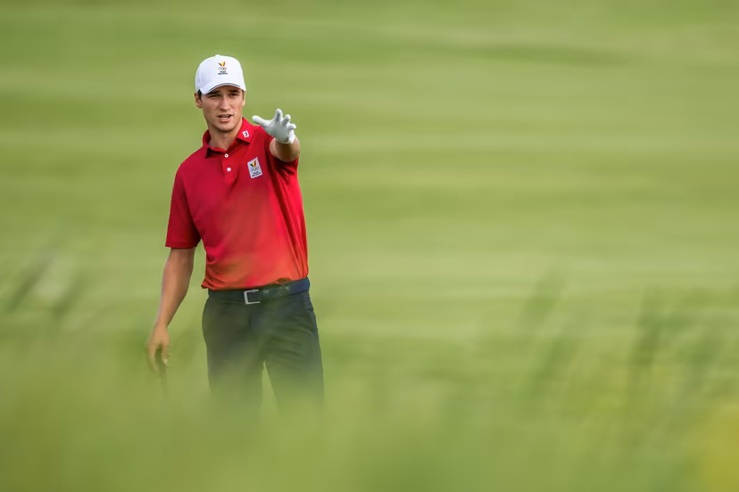 240804 Adrien Dumont de Chassart of Belgium during the final round of the men's individual stroke play golf during day 9 of the Paris 2024 Olympic Games on August 4, 2024 in Paris. Photo: Petter Arvidson / BILDBYRÅN / kod PA / PA0861 golf olympic games olympics os ol olympiska spel olympiske leker paris 2024 paris-os paris-ol bbeng sweden sverige grappa33 BENELUX ONLY