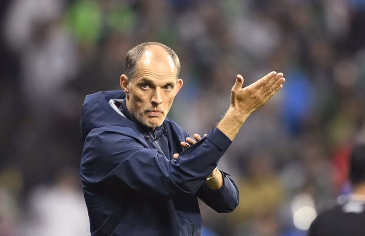 England's German head coach Thomas Tuchel gestures on the touchline during the 2026 World Cup round of 16 football match between Mexico and England at the Mexico City Stadium in Mexico City on July 5, 2026. Alfredo ESTRELLA / AFP