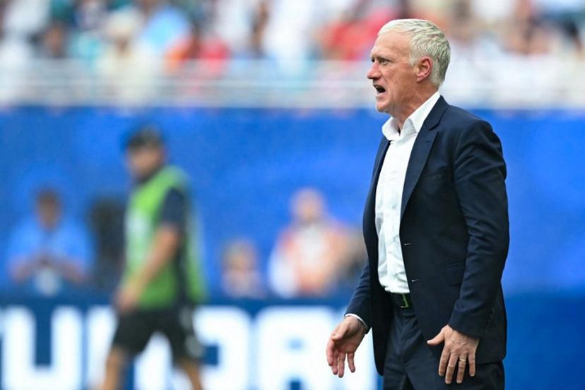 France's head coach Didier Deschamps gestures during the 2026 World Cup football tournament third-place match between France and England at the Miami Stadium in Miami on July 18, 2026. CHANDAN KHANNA / AFP
