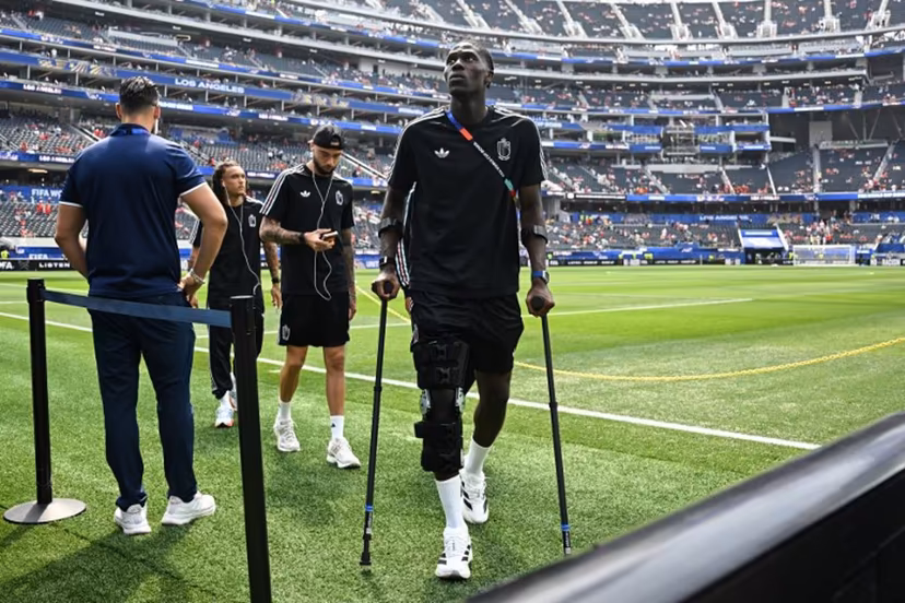 Amadou Belgium's midfielder #24 Amadou Onana walks on the pitch ahead of the 2026 World Cup football tournament quarter-final match between Spain and Belgium at the Los Angeles Stadium in Inglewood on July 10, 2026. Paul ELLIS / AFP