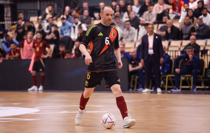 Belgium's Grello pictured in action during a futsal game between Belgium and Czechia, in Roosdaal, on Wednesday 12 March 2025, the main round of qualification of the group 9 (match 5/6) for the Euro 2026. BELGA PHOTO VIRGINIE LEFOUR