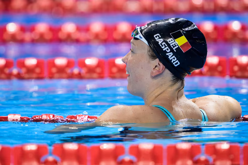 ATTENTION EDITORS - BENELUX ONLY - 250802 Florine Gaspard of Belgium after competing in women's 50 meters freestyle swimming heats during day 23 of the World Aquatics Championships on August 2, 2025 in Singapore. Photo: Joel Marklund / BILDBYRÅN / kod JM / JM0715 bbeng simning swimming svømming sim-vm vm sim-vm 2025 world aquatics championships 2025 dam
