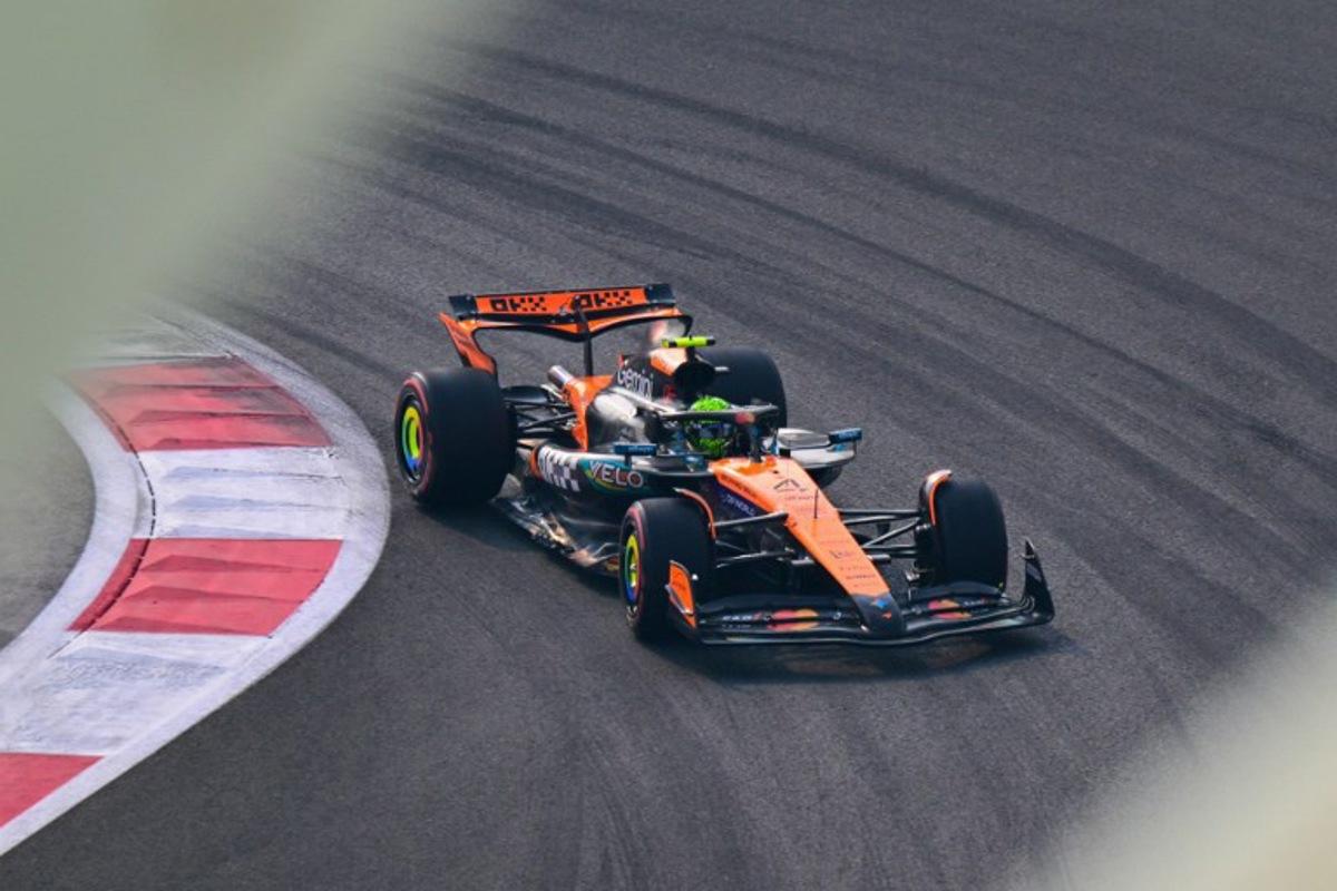 McLaren's British driver Lando Norris drives during the third practice session ahead of the Abu Dhabi Formula One Grand Prix at the Yas Marina Circuit in Abu Dhabi on December 6, 2025. Andrej ISAKOVIC / AFP