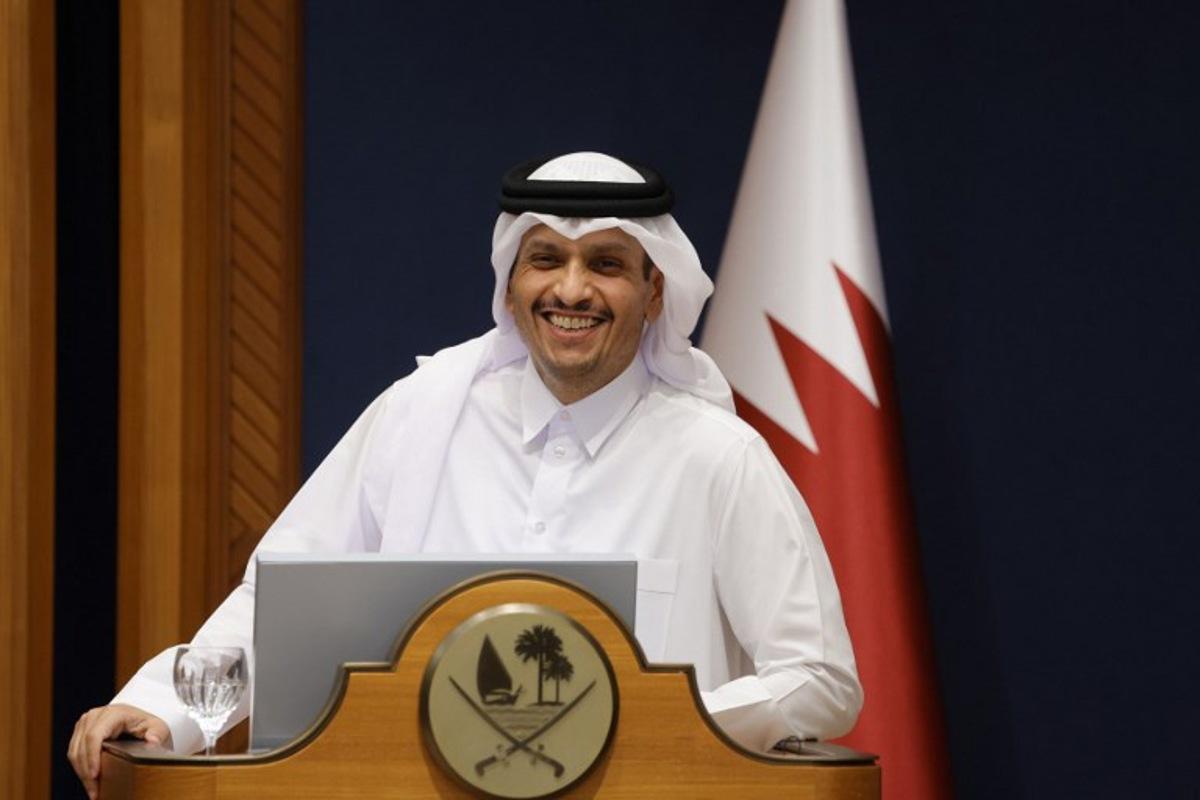 Qatar's Prime Minister Mohammed bin Abdulrahman Al-Thani speaks during a press conference with Lebanese Prime Minister Nawaf Salam (not pictured) in Doha on June 24, 2025. Mediator Qatar's said on June 24 it was working on resuming Gaza ceasefire talks in days, urging Israel not to exploit a truce with Iran to "unleash everything it wants to unleash" on the blockaded strip. Karim JAAFAR / AFP