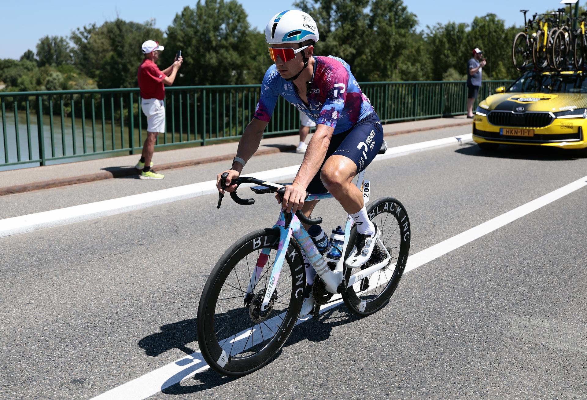 Kazakhstani Alexey Lutsenko of Israel-Premier Tech pictured in action during stage 11 of the 2025 Tour de France cycling, from and to Toulouse (154km), on Wednesday 16 July 2025 in France. The 112th edition of the Tour de France starts on Saturday 5 July in Lille, France, and will finish in Paris, France on the 27th of July. BELGA PHOTO POOL LUCA BETTINI