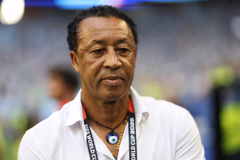 Cape Verde's head coach Bubista looks on ahead of the 2026 World Cup round of 32 football match between Argentina and Cape Verde at the Miami Stadium in Miami Gardens on July 3, 2026. PATRICIA DE MELO MOREIRA / AFP