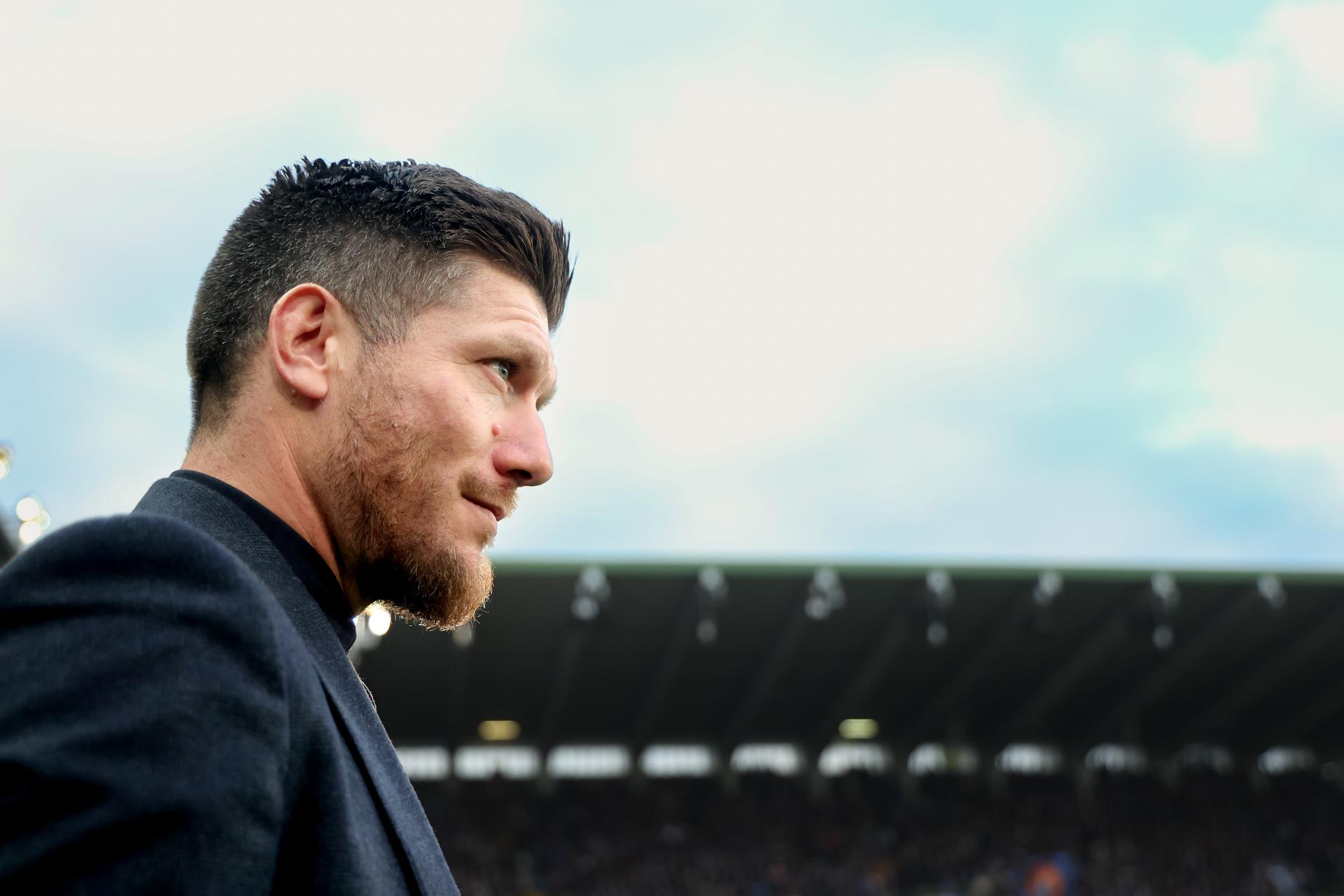 Union's head coach Sebastien Pocognoli pictured during a soccer match between Club Brugge and Royale Union Saint-Gilloise, Sunday 05 October 2025 in Brugge, on day 10 of the 2025-2026 'Jupiler Pro League' first division of the Belgian championship. BELGA PHOTO VIRGINIE LEFOUR