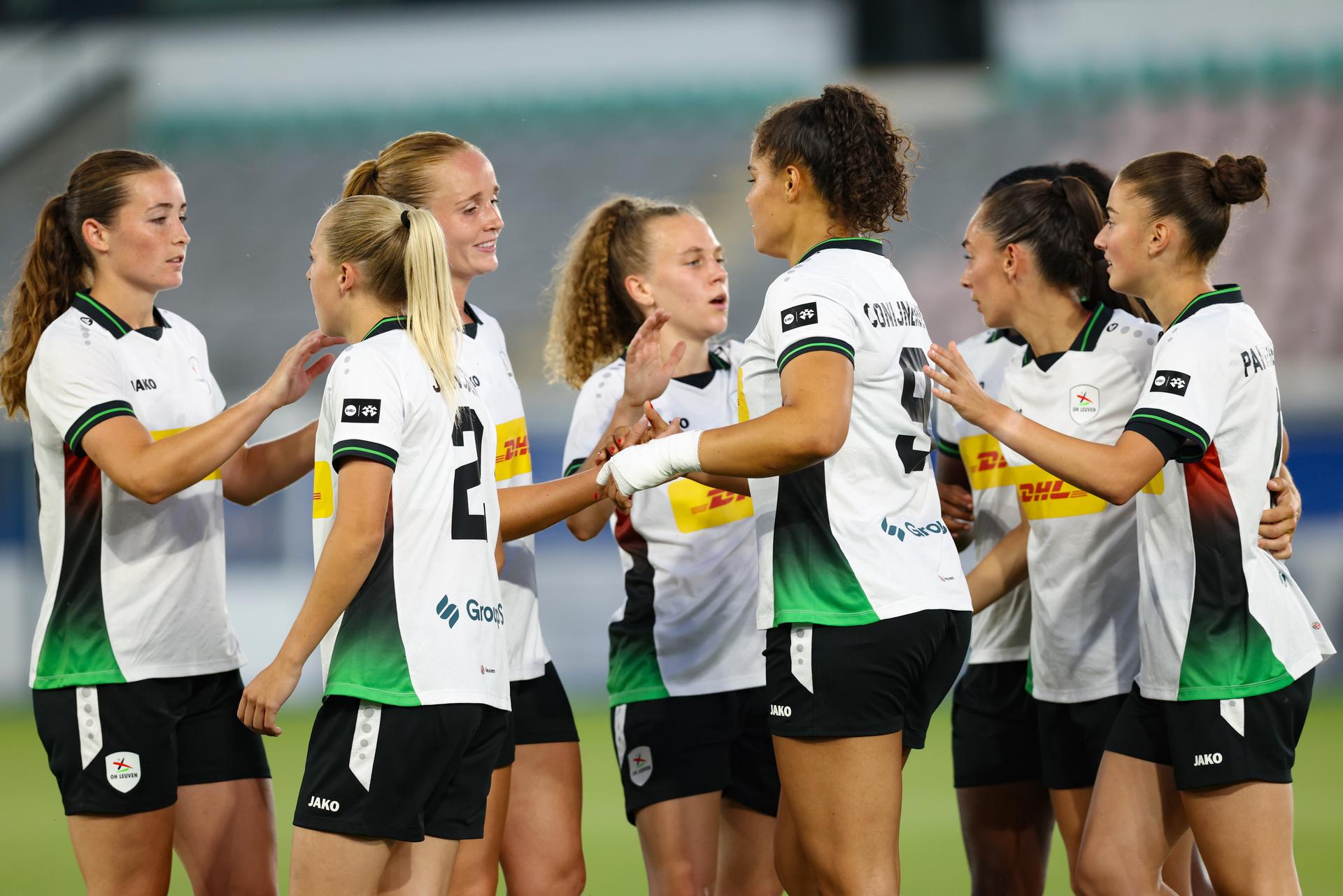 OHL Women's Jada Conijnenberg celebrates after scoring during a game between Oud-Heverlee Leuven Women and Serbian club TSC Backa Topola, Wednesday 5th of August 2026, in Leuven, a second round qualification game in the UEFA Women's Champions League. BELGA PHOTO BRUNO FAHY