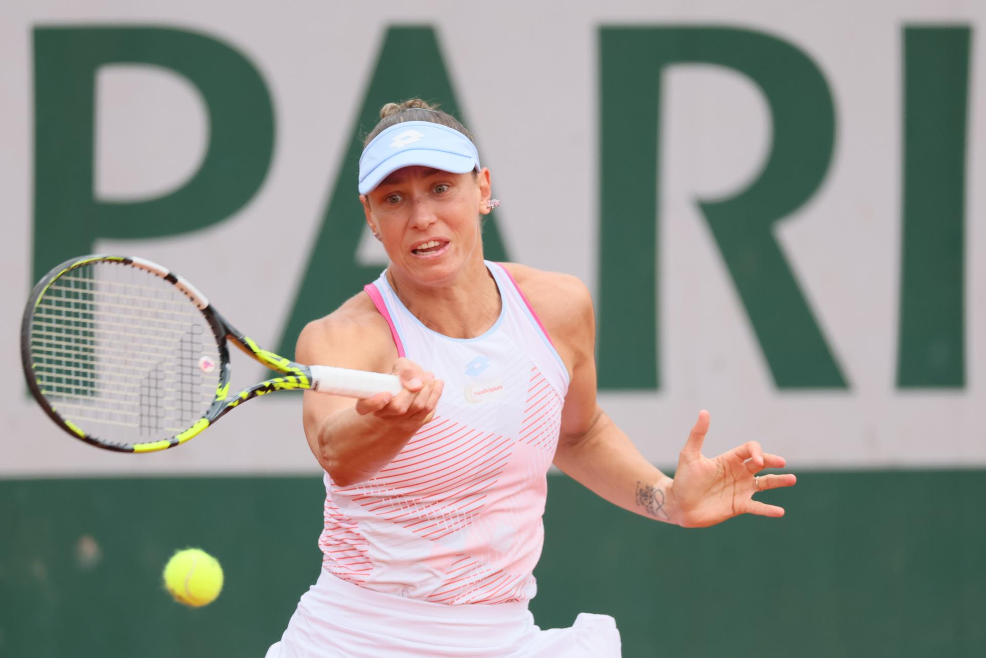 Belgian Yanina Wickmayer pictured in action during a match between Belgian Wickmayer and Belarusian Azarenka in the first round of the Women's Singles at the Roland Garros French Open tennis tournament, in Paris, France, Tuesday 27 May 2025. This year's tournament takes place from 25 May to 08 June. BELGA PHOTO BENOIT DOPPAGNE