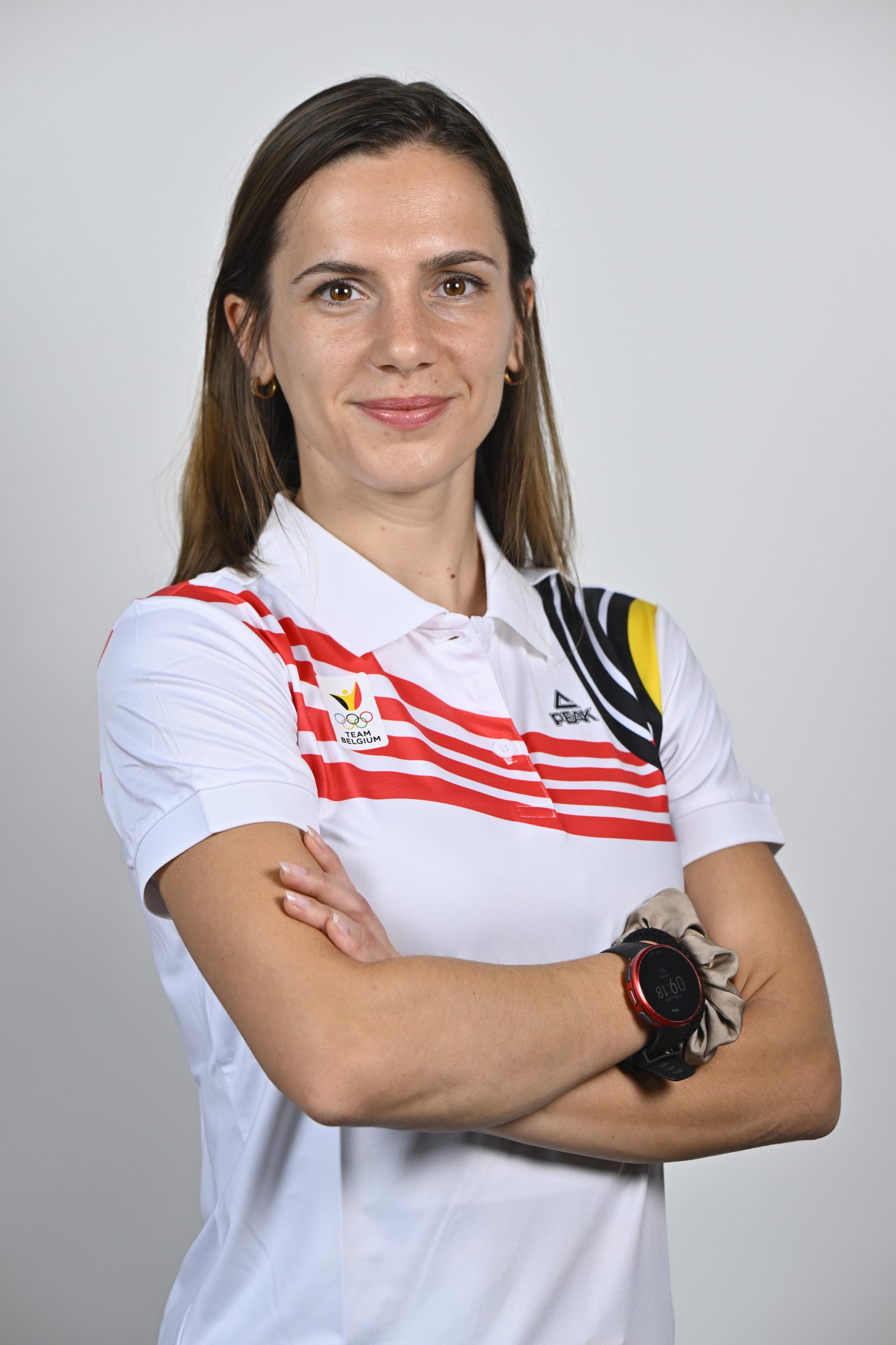 Athlete Hanne Desmet poses for the photographer during the annual training camp of Team Belgium (19-25/05), in Rio Maior, Portugal, Friday 23 May 2025. BELGA PHOTO ERIC LALMAND