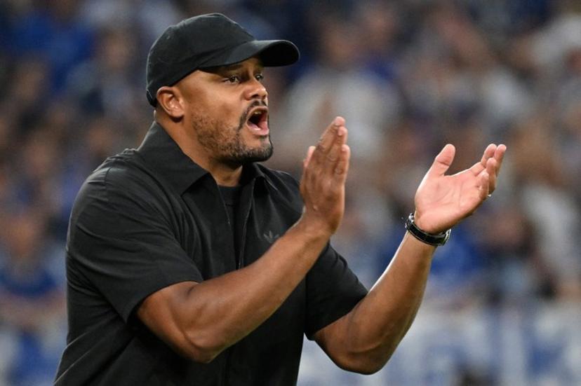 Bayern Munich's Belgian head coach Vincent Kompany reacts from the sidelines during the German first division Bundesliga football match between Schalke 04 and FC Bayern Munich in Gelsenkirchen, western Germany on September 5, 2026. UWE KRAFT / AFP