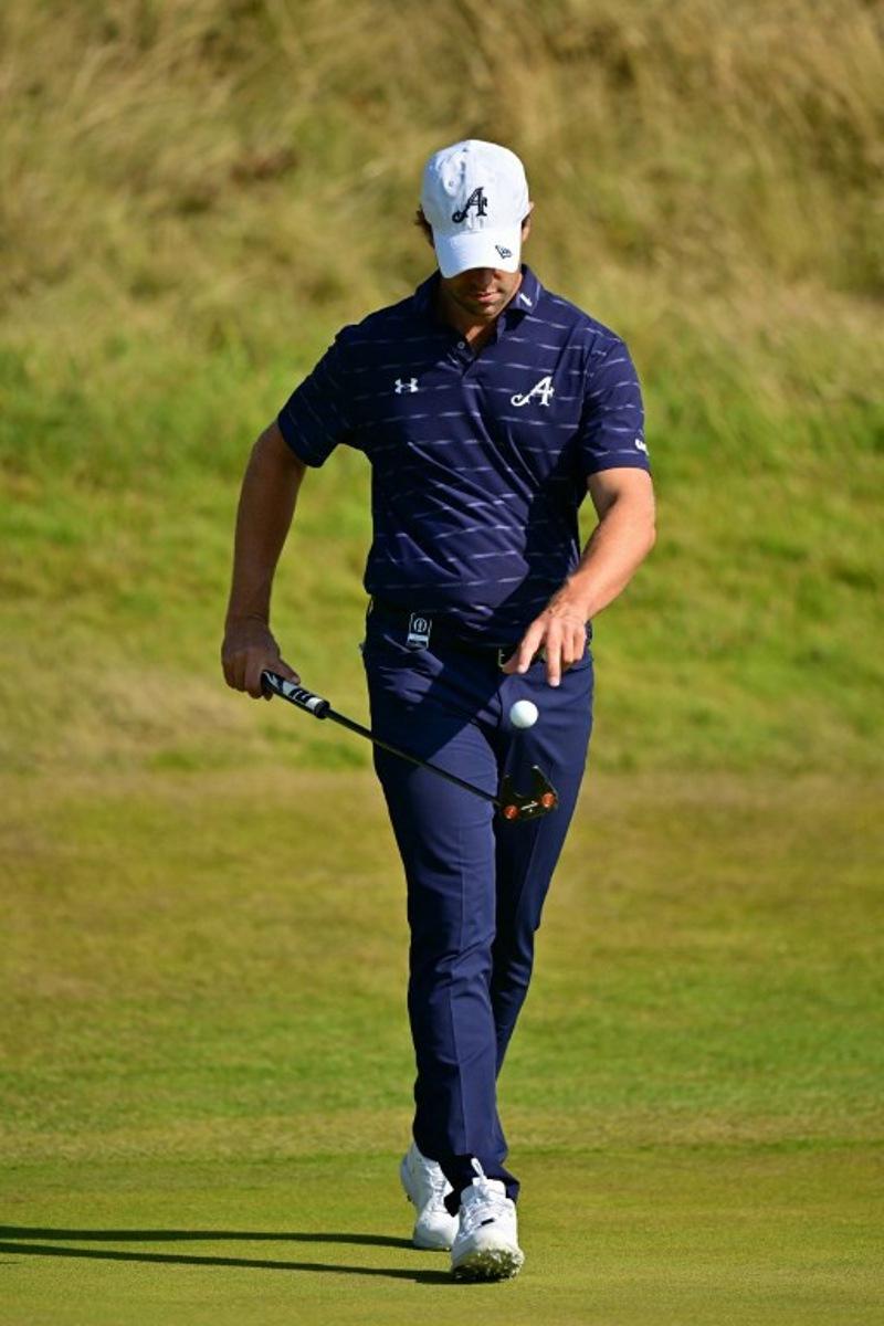 Belgium's Thomas Detry on the 10th green during practice for the 154th Open Golf championship at Royal Birkdale Golf Club near Southport in north-west England on July 15, 2026. ANDY BUCHANAN / AFP