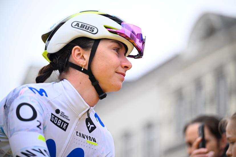 German Liane Lippert of Movistar Team pictured at the start of the women's race of the 'Ronde van Vlaanderen/ Tour des Flandres/ Tour of Flanders' UCI WorldTour one day cycling race, 164,1 km with start and finish in Oudenaarde, Sunday 05 April 2026. BELGA PHOTO JASPER JACOBS