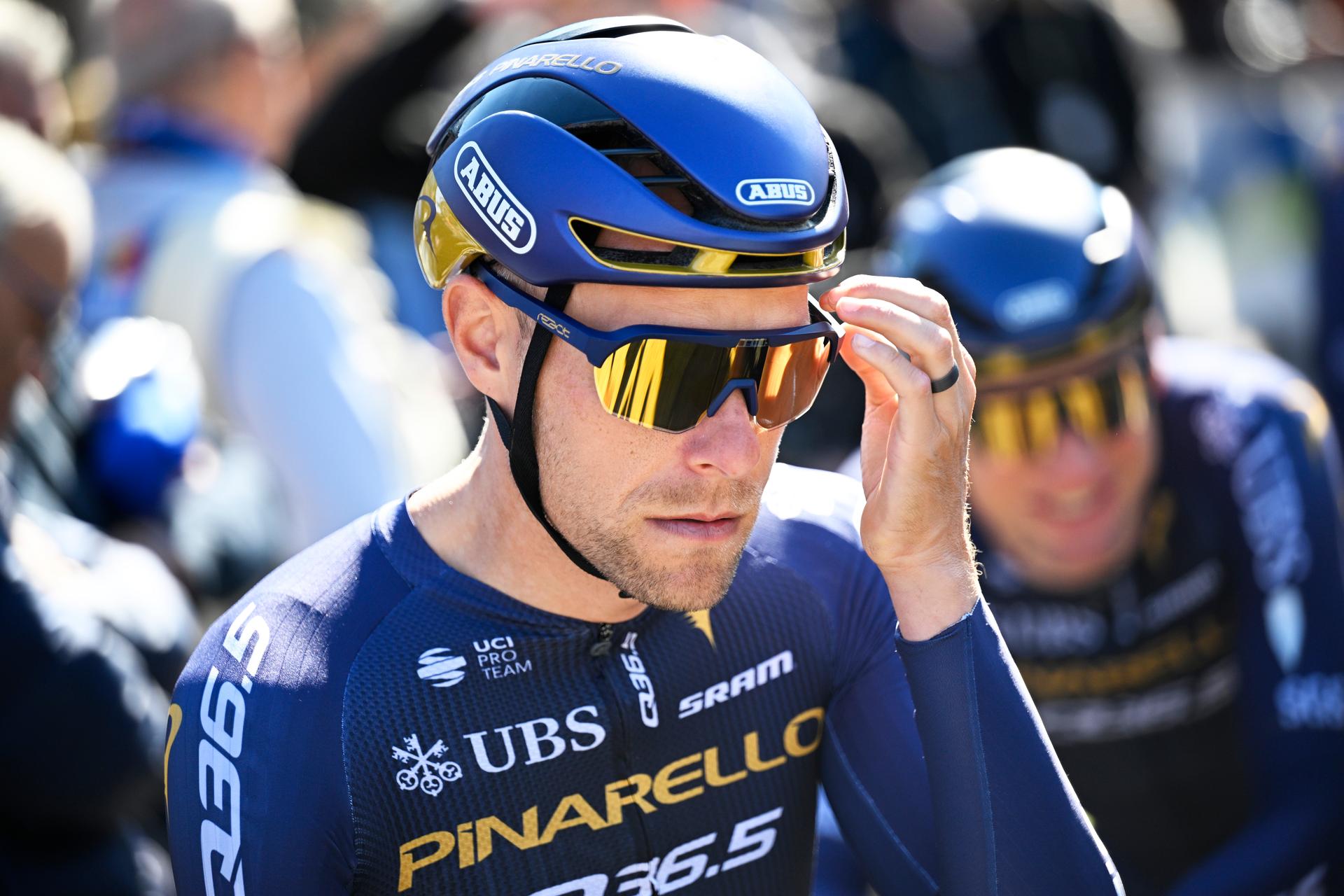 Belgian Xandro Meurisse of Pinarello Q36.5 Pro Cycling Team pictured at the start of the men's race of the 90th edition of the 'La Fleche Wallonne', one day cycling race (Waalse Pijl - Walloon Arrow), 200 km from Herstal to Huy, Wednesday 22 April 2026. BELGA PHOTO JASPER JACOBS