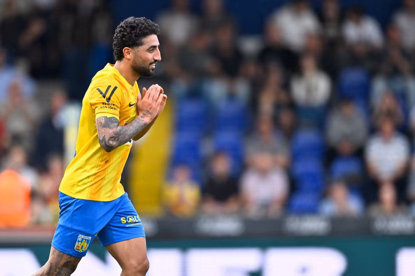 Westerlo's Allahyar Sayyadmanesh pictured during a soccer match between KVC Westerlo and Oud-Heverlee Leuven, Saturday 02 May 2026 in Westerlo, on day 6 of the Europe Play-offs (PO2) of the 2025-2026 'Jupiler Pro League' first division of the Belgian championship. BELGA PHOTO JOHAN EYCKENS