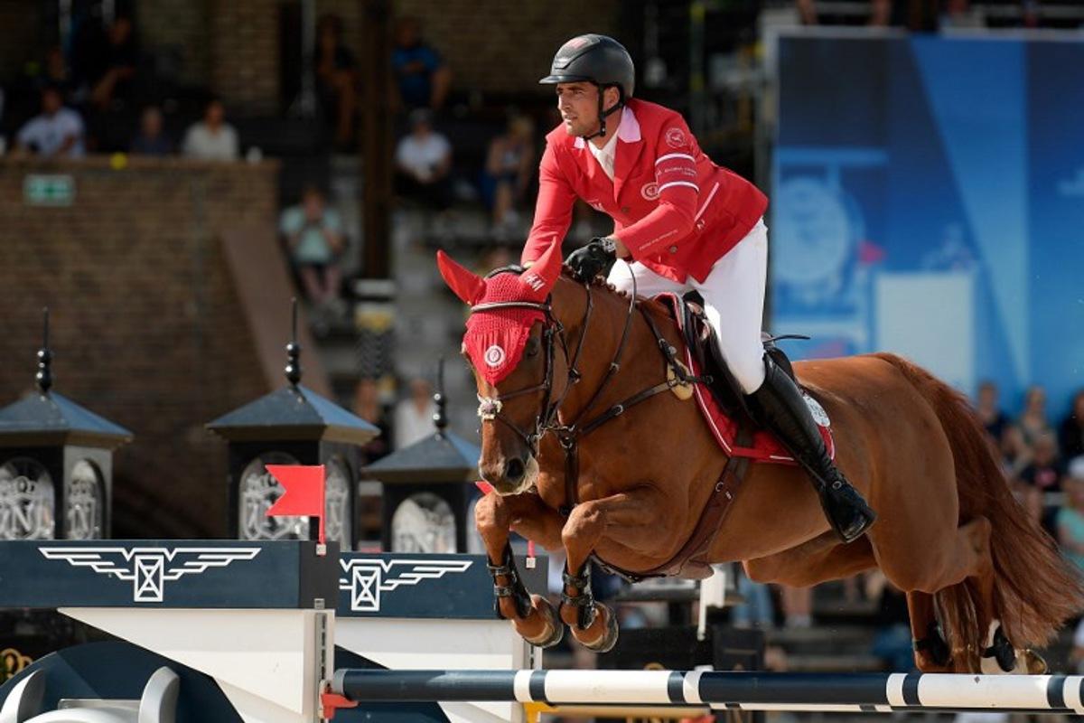 Belgium's Nicola Philippaerts on the horse H&M LUNA VAN'T RUYTERSHOF Z competes during the Global Champions League 1.55m Round 1 Team Competition of the Longines Global Champions Tour at Stockholm's historic Olympic Stadium, Sweden, on June 29, 2024. Oscar OLSSON / TT News Agency / AFP