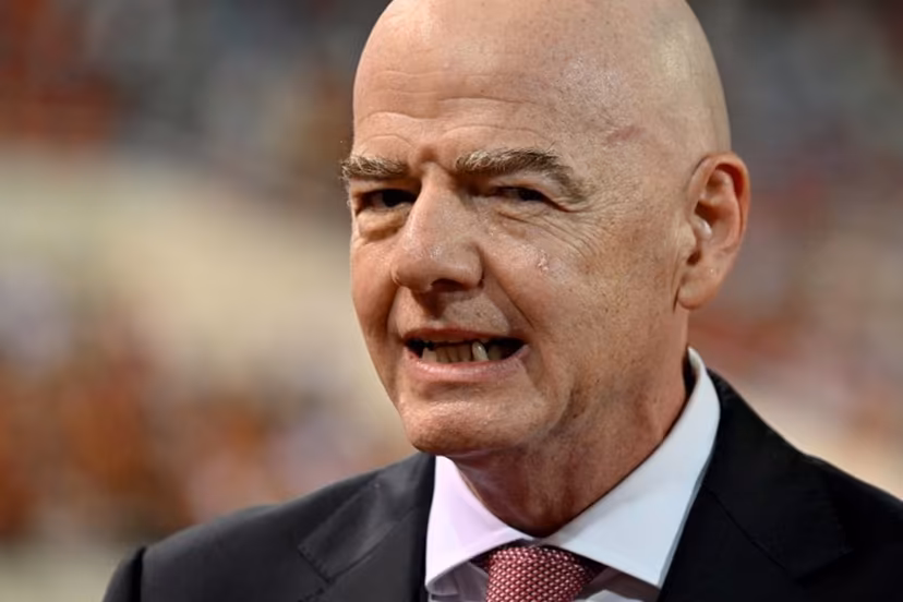 FIFA President Gianni Infantino looks on during the award ceremony at the end of the ASEAN Championship Cup 2026 final football match between Vietnam and Thailand in My Dinh National Stadium in Hanoi on August 26, 2026. Nhac NGUYEN / AFP