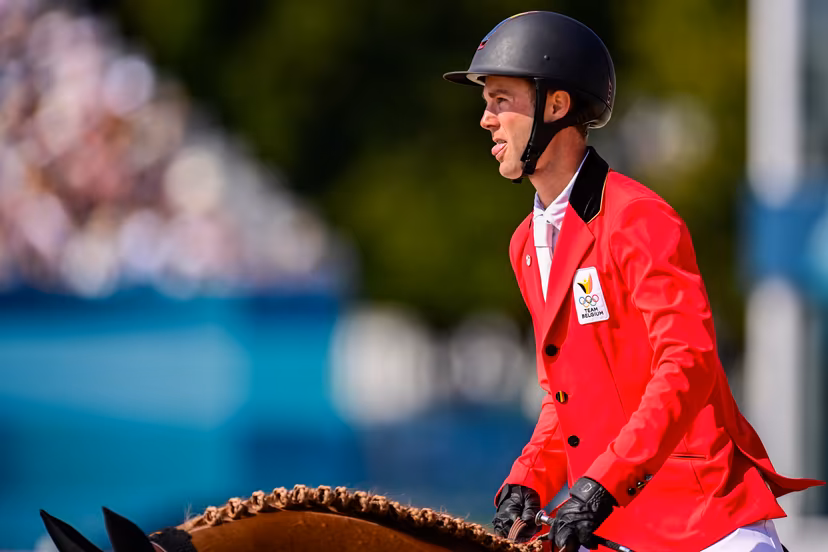 Belgian rider Gilles Thomas and his horse Ermitrage Kalone pictured in action during the Equestrian Mixed Individual Jumping final at the Paris 2024 Olympic Games, on Tuesday 06 August 2024 in Paris, France. The Games of the XXXIII Olympiad are taking place in Paris from 26 July to 11 August. The Belgian delegation counts 165 athletes competing in 21 sports. BELGA PHOTO DIRK WAEM
