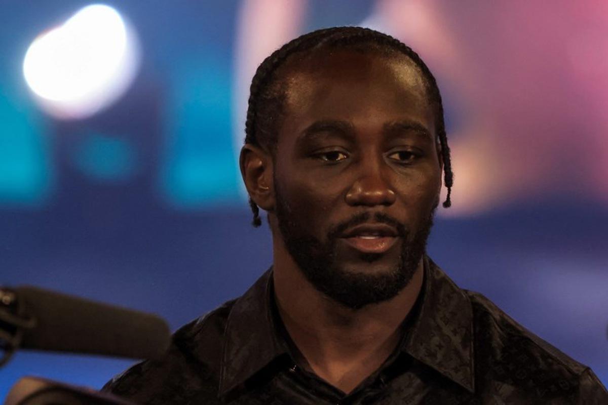 US Boxer Terence Crawford attends a press conference in Riyadh on June 20, 2025 ahead of his super-middleweight title fight against Canelo Alvarez. Fayez NURELDINE / AFP