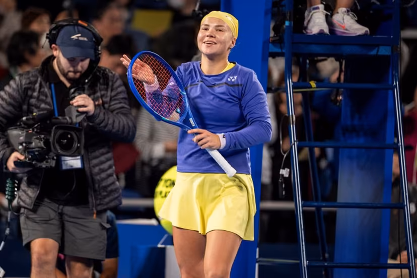 Russia's Diana Shnaider celebrates her victory against Philippines' Alexandra Eala in their quarter-final match at the WTA Pan Pacific Open tennis tournament at Ariake Coliseum in Tokyo on October 28, 2026. Yuichi YAMAZAKI / AFP