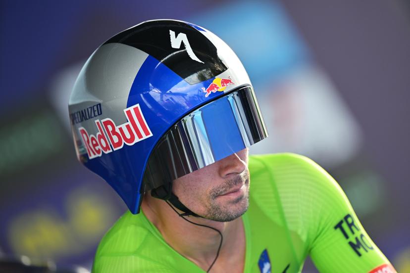 Slovenia's Primoz Roglic pictured at the start of the Men Elite Individual Time Trial race (22km) at the cycling UEC Road European Championships, in Ljubljana, Slovenia, on Wednesday 7 October 2026. The UEC Road European Championships are taking place from 02 to 07 October in Ljubljana, Slovenia. BELGA PHOTO DAVID PINTENS
