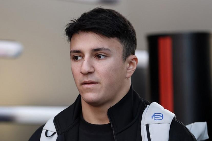 RB's French driver Isack Hadjar arrives ahead of the first practice session for the Las Vegas Formula One Grand Prix at the Las Vegas Strip Circuit in Las Vegas, Nevada, on November 20, 2025. Patrick T. Fallon / AFP